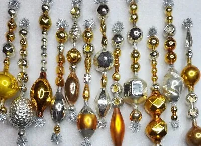 ✨️🎄*Vtg Antique Beads*12 Mercury Glass Garland Icicle Christmas Tree Ornies 4.5 • $93