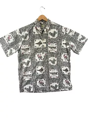 Limited Issue REYN SPOONER Mele Kalikimaka Aloha Shirt Men's Size L Large Santa • $44.09