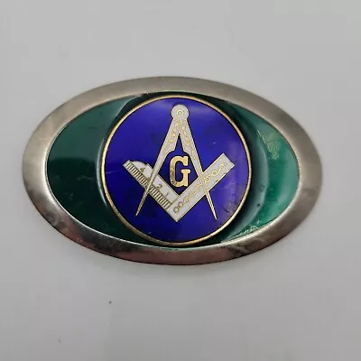  Men's Masonic Freemason Oval Belt Buckle Vintage • $9.75