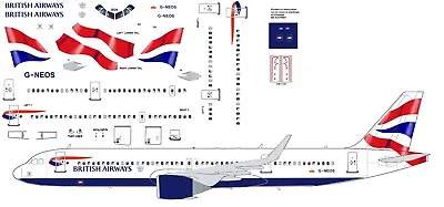 British Airways A321NEO Model Airliner Decal 1:144 Scale For Revell/ Zvezda Kit • £8