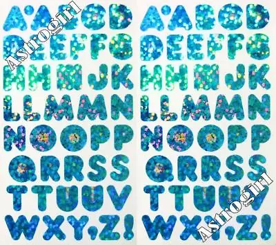 ~ Sparkle Blue Alphabet Uppercase ABC Letters Hambly Studios Glitter Stickers ~ • $2.50