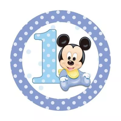 Round Mickey Mouse Backdrop Boy 1st Birthday Party Banner Background Baby Shower • $35.69