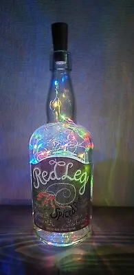 Red Leg Vanilla & Ginger Spiced Rum Bottle With Multi Colour Led Lights • £5