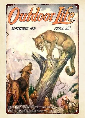 Buy Wall 1921 OUTDOOR LIFE Magazine Cover Hunting Wildlife Dog Metal Tin Sign • $18.95