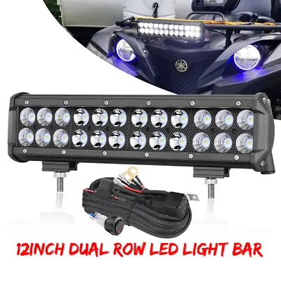 $46.89 • Buy 12inch Led Light Bar Dual Row Flood Spot Offroad Work Driving Lamp Fog W/ Wiring
