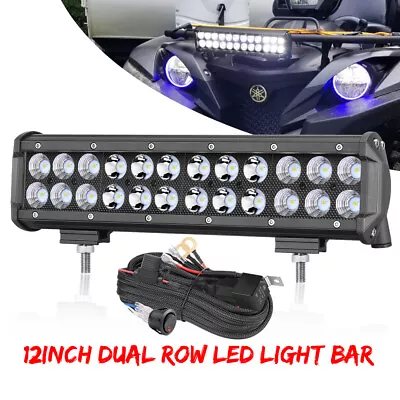 12inch Led Light Bar Dual Row Flood Spot Offroad Work Driving Lamp Fog W/ Wiring • $46.89