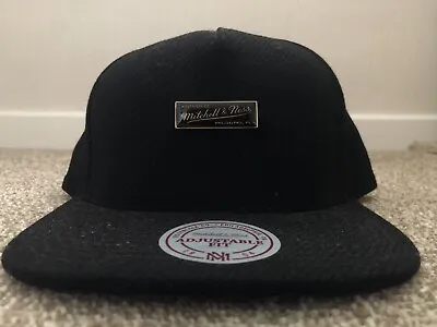 Mitchell And & Ness Logo Black Baseball Cap Snapback Hat New RRP. £30 • £20