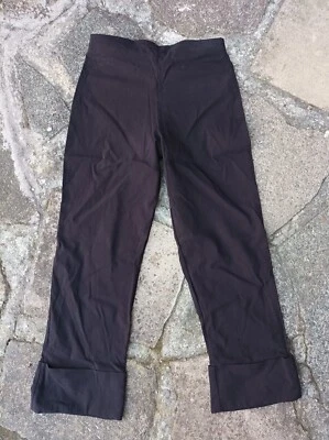 Ladies Women's Black Skinny Slim Cropped Trousers Pants Stretchy Size 6 8 • £4.49