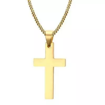 Crystal Cross Pendant Necklace Chain Crucifix Rhinestone Jewellery Men Women Uk • £2.98