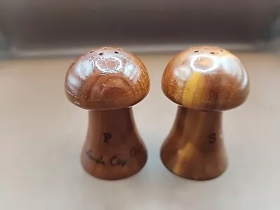 Wood Mushrooms Salt And Pepper Shakers Lincoln City Oregon • $4.99