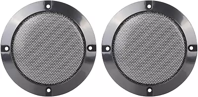 2pcs 4 Inches Metal Glossy Audio Speaker Cover Mesh Subwoofer Grill Horn Guard D • $12.50