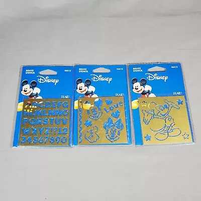 Disney Mickey Mouse Lot Of 3 Brass Stencils 46513 46616 46512 2003 Vintage Plaid • $19.99