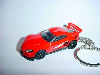 HOT 3D RED TOYOTA GR SUPRA TURBO CUSTOM KEYCHAIN Keyring Key BLING Hot Wheels • $16.95