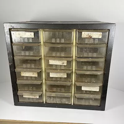 Vintage Akro-Mils A-M 18 Drawer Storage Cabinet 9  X 10  • $33