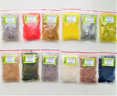 LUXURY CDC FEATHERS SET Fly Tying Materials Lot Of 3 6 9 Or 12 Colors Dry Fly • $19.99