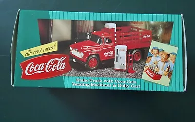 1997 Ertl Coca-Cola 1957 Chevrolet Stake Truck Vending Machines & Dolly Cart New • $35