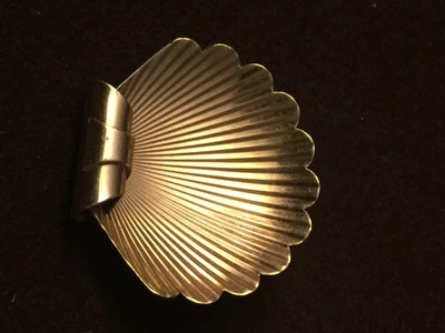 $600 • Buy 14 K Scalloped Shell - Concave - 2 Prong Brooch/dress Clip