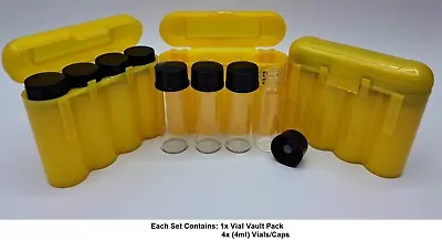 4x 1oz Gold Vials & Storage Carry Case Dredge Panning Mining Prospect YELLOW 002 • $5