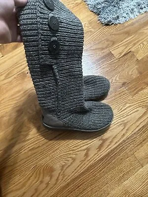 UGG Classic CARDY Boots Grey Wool Triple Knit Women’s Size 7 Shoes/Boots • $29.99