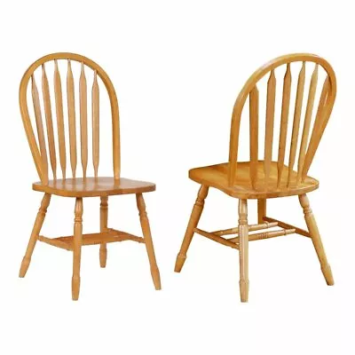 Selections Arrowback Windsor Dining Side Chair In Light Oak Solid Wood Set Of 2 • $360.99