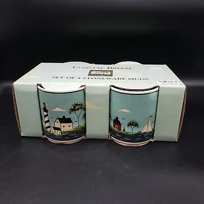 Vintage Coastal Breeze Sakura Warren Kimble Oneida 1998 Set Of 4 Coffee Mugs NEW • $29.75