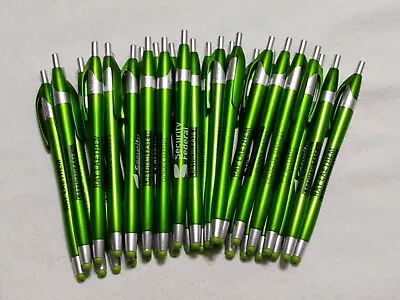 30ct Lot Misprint Retractable Click Pens W/Stylus: OLIVE GREEN Javalina HUB PEN • $17.99