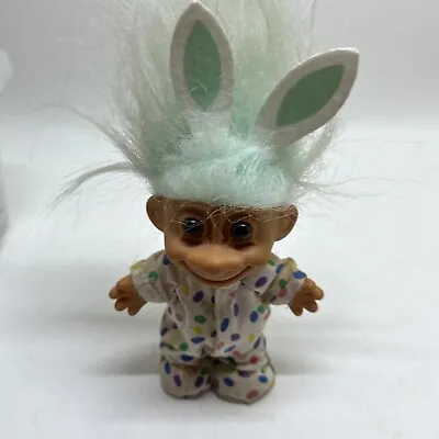 Bunny Ear Easter Troll Doll Hard Rubber 6.5 T Bin Z3 • $12.38