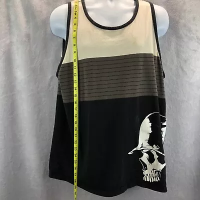 Vintage Metal Mulisha Mens44 In Chest Black Gray White Jersey Tank Top READ • $16.88