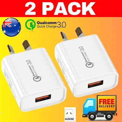 $13.95 • Buy 2 PACK SINGLE USB  ⚡️Qualcomm Quick Charge QC 3.0 Fast Wall Charger 18W AU Plug 