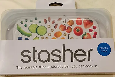 BRAND NEW Stasher Reusable Silicone Food Bag Snack Size Small Clear • $7.99