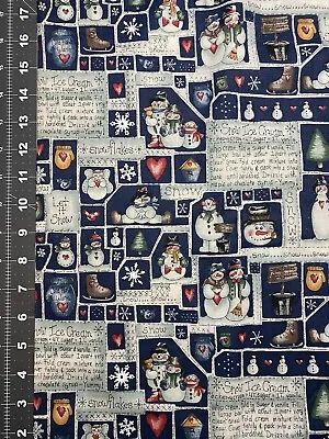 Snow Ice Cream Dianna Marcum Christmas Cotton Fabric 1/2 Yard  New • $5.95