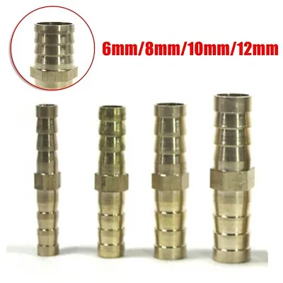 £2.15 • Buy Brass Straight Pipe Joint Connector Fitting For Air Liquid Gas 2 Way Adapter