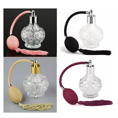 80ml Crystal Glass Spray Perfume Bottle Cosmetic Vintage Balloon Pump Atomizer • $18.38