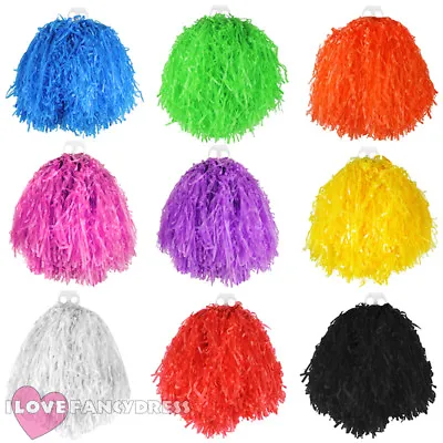 Pom Poms Pair Of Large 10  Coloured Cheerleader Shakers Usa Sports Dance School • £6.99