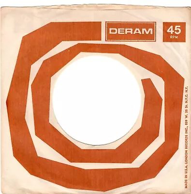 DERAM ORIGINAL Company Sleeve For 45 Rpm 7inch Record 60's Vintage • £1