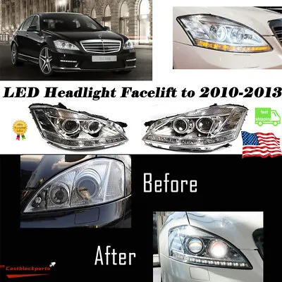 New Fit 07-09 Mercedes S Class W221 S550 S63 AMG Facelift Xenon LED Headlights • $639.03