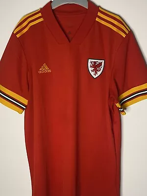 Adidas Wales Football Shirt Mens XL Red Home 2020/21 Euros Climacool VGC • £35