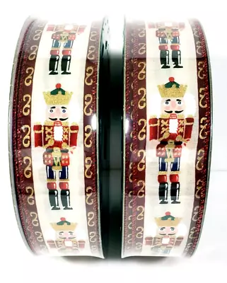 Christmas Nutcracker Wired Ribbon 1.5  X 50Yds Set Of 2 New Sealed • $36.99