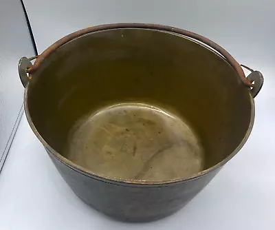 Jam Pan Large Heavy Brass Iron Handle Dia. 12  Vintage Cooking Caulron • £44.78