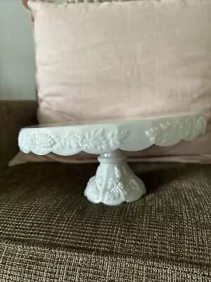 Vintage Authentic Westmorland Grape Round Scalloped Edge Cake Stand • $10