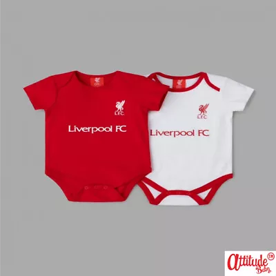 £12.95 • Buy Liverpool Baby Grows-OFFICIAL-2 In A Pack-Liverpool FC Baby-Toddler Bodysuits