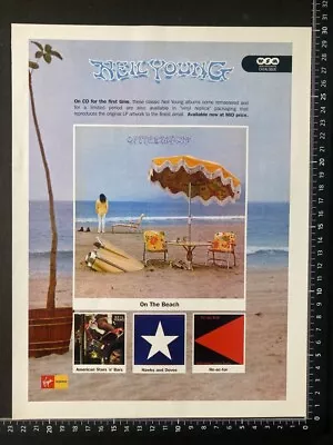 Neil Young - On The Beach - Original Magazine Advert/poster 8x11  M8 • £4.99