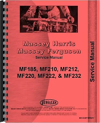 Massey Ferguson Davis 185 210 220 222 232 325 Backhoe Service Manual • $60.99