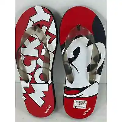 Disney Mickey Mouse Flip Flops Red New Without Box • $12