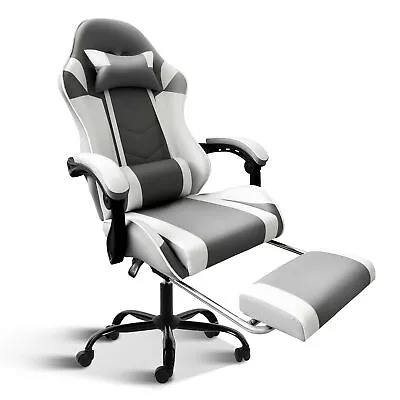 YSSOA Height Adjust Swivel Recliner Racing Office Computer Game Chair W Footrest • $108.99