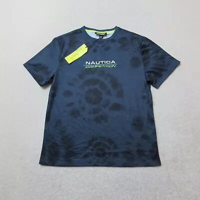 Nautica Competition T-Shirt Mens Medium Navy Blue Tie Dye Active Outdoors NWT • £14.99