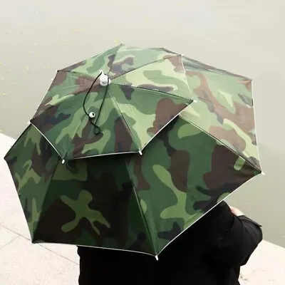$14.13 • Buy Rain Umbrella Hat Foldable Sun Shade Waterproof Fishing Headwear Beach Head Cap