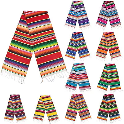 TtS 14 * 84  Table Runner Colorful Mexican Serape Fringe Home Wedding Decor • £6.29