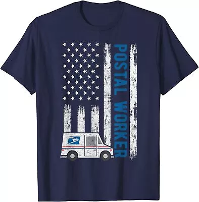 USA Flag Patriotic Postal Worker Mailman Mail Lady Unisex T-Shirt • $18.99