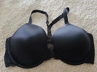 Bra Lace Extra Cov Maidenform  Fab Fit T-Back Front Close 07112 34DD NWOT Black • $9